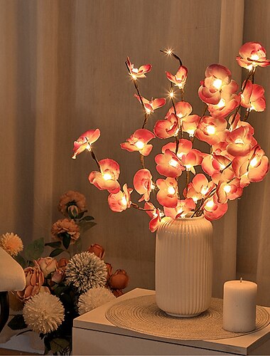  led phalaenopsis ענף מנורה 20 נורות סימולציה סניף סניף led אורות פיות ערבה ענף אור ענף יום האם לקישוט גן בית