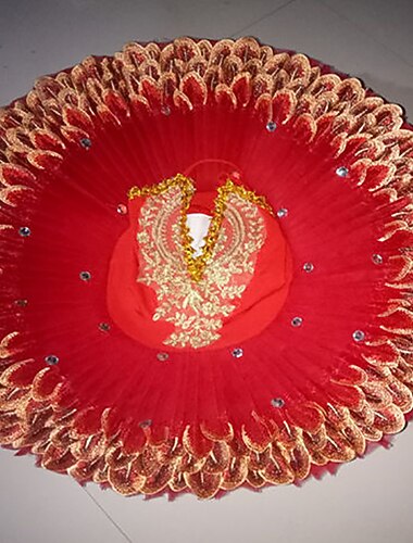  バレエ チュチュ ドレス キッズ ダンスウェア クリスタル レース プリント 刺繍 女子 トレーニング パフォーマンス ノースリーブ ハイエラスタン レース チュール