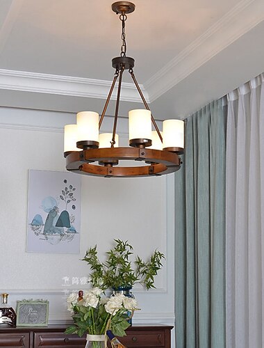  led anheng lys lysekrone 6/8 hoder vintage stil lantern desgin metallmalte overflater ledet 110-120v 220-240v