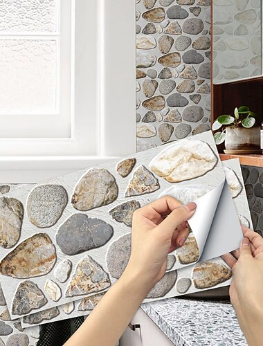  15x30cm 6 stk fliser veggklistremerker flismaling bakplate avtagbare vanntette selvklebende dekaler hjemmeinnredning stue kjøkken baderomsinnredning (svart）selvklebende dekorativt veggklistremerke