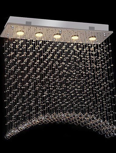  crystal chandelier ceiling light hot k9 rectangle hanging lamp for living room dining room wave crystal chandelier pendant lights bar island cabinet lamp