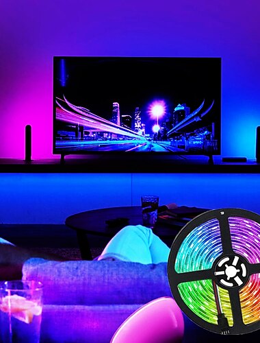  5 м 16,4 фута смарт-светодиодная лента RGB 150 светодиодов 5050 smd подсветка телевизора домашний декор работа с Alexa Google 10 мм 24 клавиши пульт дистанционного управления кабели постоянного тока