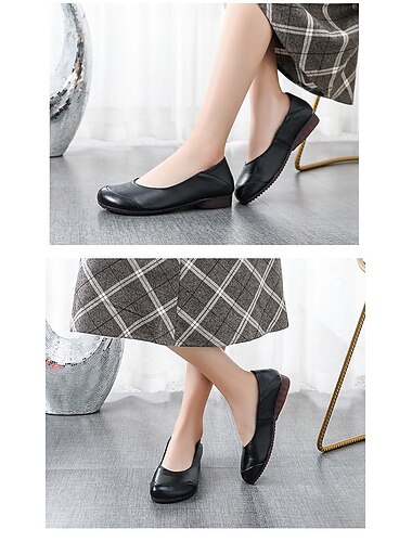  נעלי תלייה נוחות לנשים - עיצוב דמוי עור קלאסי ללבוש משרדי או קז'ואל