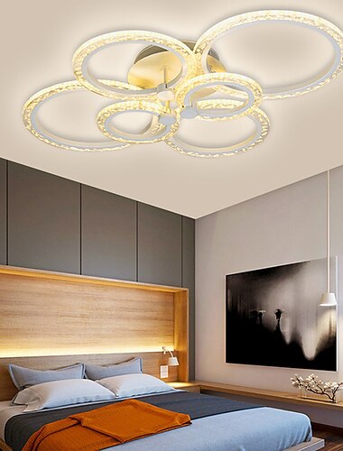  plafonnier led bulle style acrylique artistique moderne dimmable plafonnier led cercle design plafonnier pour salon chambre salle à manger220-240/110-120v 13w seulement dimmable avec télécommande