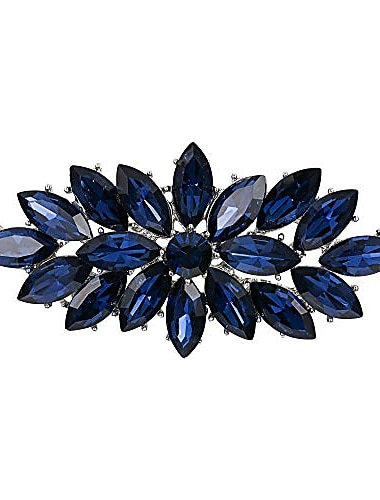  nogensinde tro bryllup corsage smykker marineblå marquise østrigsk krystal blomstrende blomsterbroche til kvindemode