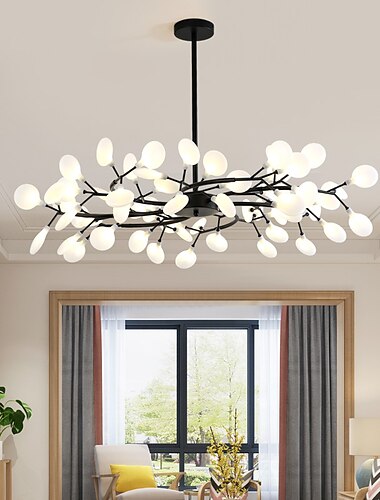  led hanglamp kroonluchter zwart goud 18/30/36/45/54 hoofden spoetnik design metalen spoetnik geschilderde afwerkingen hedendaagse nordic stijl 110-240v