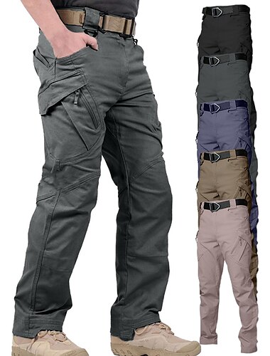  Herr Militärbyxor Cargo byxor Taktiska byxor Ensfärgat Ripstop Andningsfunktion Utekväll Streetwear Designer Ledigt Svart Grön