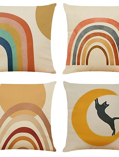  cuscino 4 pezzi morbido decorativo quadrato copertura del cuscino federa federa per divano camera da letto di qualità superiore lavabile in lavatrice cuscino in finta lino per divano divano letto