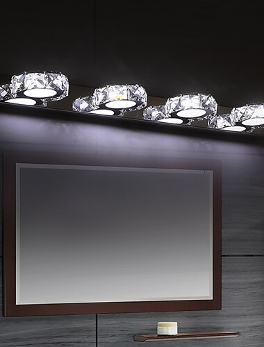  luz de vaidade levou luz de espelho de design de cristal iluminação do banheiro moderno estilo nórdico aplique embutido na parede para sala de estar lojas cafés aplique em aço 110-240 v