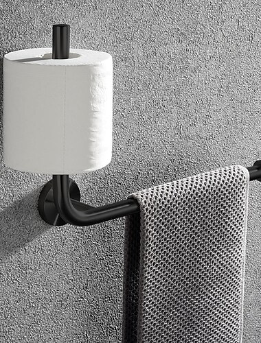  Toilettenpapierhalter vertikaler Einbau Handtuchhalter abnehmbar Edelstahl 304 Nickel gebürstet und mattschwarz 1St