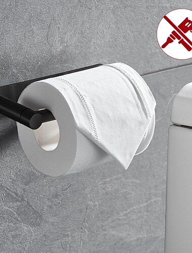 obrotowy / składany uchwyt na papier toaletowy samoprzylepny uchwyt na papier w rolce 304 Uchwyt na ręcznik papierowy ze stali nierdzewnej czarny szczotkowany