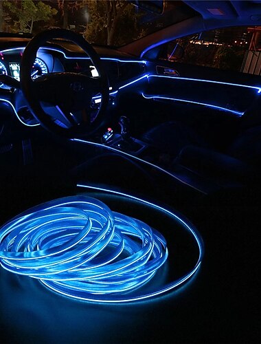  auto el draad led strip 5 m led autolichten sfeer licht voor diy flexibele auto interieur lamp party decoratie 12 v neon strips 2 stks 1 st set