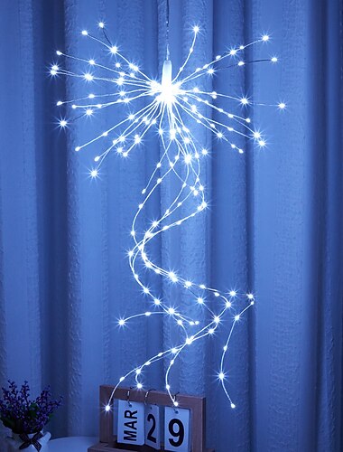  LED Sfeerverlichting Hangende Sterrenexplosie Vuurwerklichten 200 LEDs Batterij- of USB Afstandsbediening Aangedreven Wijnstok Licht Sfeerlamp Vouwbare Garland Bruiloft Winkel Decoratie Lamp