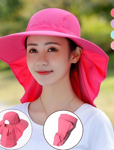  Sombrero Mujer Gorro para el Sol Gorro de pesca Gorro para senderismo Portátil Protección solar UV UPF50+ para Pesca Escalada Playa Color sólido Nailon Verano
