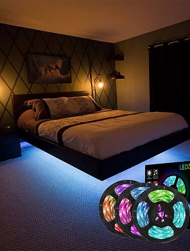  3x5m 49ft luces de tira led fiesta de navidad tv retroiluminación decoración 900 2835smd rgb flexible ir 44key control remoto 1 a 3 conector de cable autoadhesivo que cambia de color
