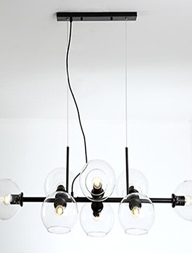  lámpara colgante led isla de luz bronce negro cobre moderno comedor nórdico lámpara de dormitorio sala de estar minimalista lámpara de burbuja molecular de vidrio de frijol mágico 110cm