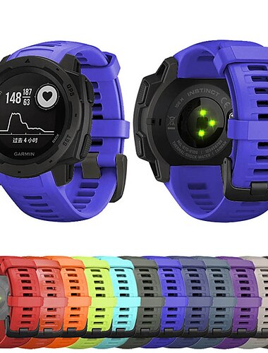  Kellon ranneke varten Garmin Instinct Crossover / Tide / Esports / Solar / Tactical, Instinct 2 Tactical / Surf / Solar, Instinct Silikoni Korvaus Hihna 22mm Hengittävä Urheiluhihna Ranneke