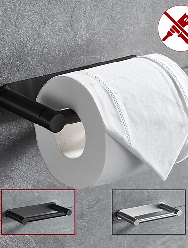  toiletrolhouder zelfklevende rolpapierhouder roestvrij staal materiaal papieren handdoekhouder geborstelde en gelakte afwerkingen