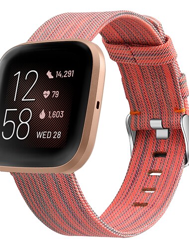  Ver Banda para Fitbit Versa 2 / Versa Lite / Versa SE / Versa Tejido Nailon Reemplazo Correa Cierre Metálico Ajustable Transpirable Pulsera
