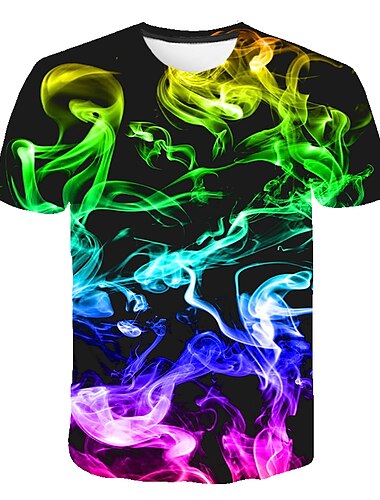  Jungen 3D Farbblock 3D-Druck T-Shirt Kurzarm 3D-Druck Sommer Aktiv Sport Strassenmode Polyester Kunstseide kinderkleidung 3-12 Jahre Schulanfang Outdoor Täglich