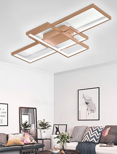  مصباح سقف ليد بنمط هندسي حديث 90 سم 3-Light Linear Flush Mount