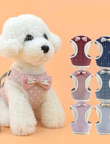  Hunde Katzen Pelzige Kleintiere Geschirre Nette und Kuscheltiere Weste bezaubernd Wandern Gehen Punkt Plaid / Karomuster Streifen Nylon Baumwolle Bichon Frise Schnauzer Pudel Chihuahua Spitz Kleiner