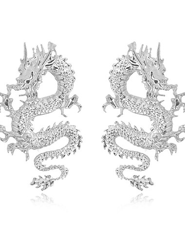  Vintage chinesische Stil Drachen Ohrstecker trendige Punk Tier Totem Ohrringe 2020 einzigartige schicke Metall Drachen Statement Statement Ohrringe zierlich vergoldeten Ohrring für Frauen Mädchen