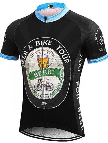 رجالي جورسيه الدراجة مكتب  /  الأعمال منقوشة بدعة كم قصير الدراجة جورسيه قمم مع 3 جيوب خلفية دراجة جبلية دراجة الطريق سريع جاف الجيب الخلفي رطوبة فتل متنفس رياضات أسود / برتقالي أسود أصفر ملابس