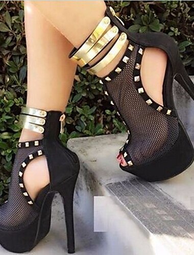  damessandalen laarzen stiletto platform sandalen sandalen laarzen zomerlaarzen klinknagel platform hoge hak naaldhak peep toe geel wit zwarte sandalen