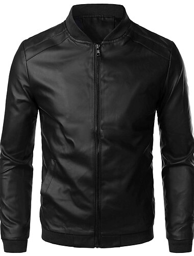  männer wandern leichte jacke kunstlederjacke frühjahr herbst bikerjacke mantel top pu motorradjacken lose streetwear oberbekleidung