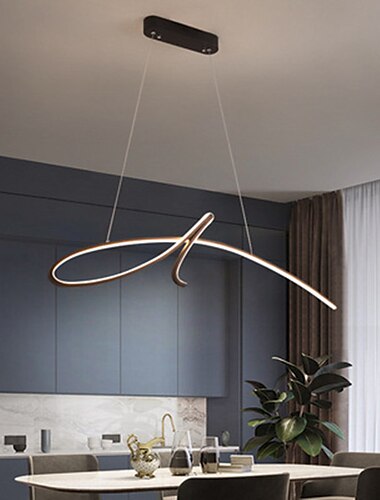  LED Pendelleuchte moderne Inselleuchte enthält dimmbare Version 95cm Single Design Kronleuchter Aluminium lackiert Oberflächen künstlerisch 110-120V 220-240V