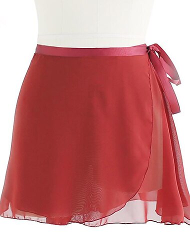  Balett Sportkläder Kjolar Cinch-sladd Ren Färg Dam Prestanda Träning Hög Chiffong