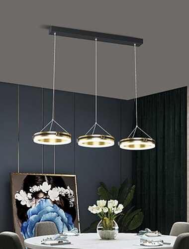  LED Pendelleuchte Drei Kopf Esszimmer Lampe LED Licht Luxus Mode langen Tisch Kronleuchter einfache moderne Bar Club Lampe Esszimmer Küche 72cm