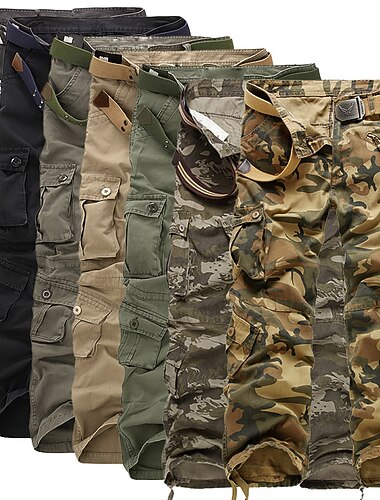  Herren Wanderhosen Cargohosen Taktische Hosen Militär Außen Rasche Trocknung Atmungsaktiv Schweißableitend Verschleißfestigkeit Baumwolle Cargohosen Unten Dschungeltarnung Armeegrün Schwarz Tarnung