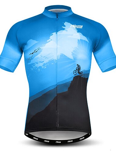  Men's Cycling Jersey Patterned Novelty Funny Short Sleeve Bike Jersey Top with 3 Rear Pockets Mountain Bike MTB Road Bike Cycling Quick Dry Front Zipper Back Pocket Moisture Wicking Sports Black
