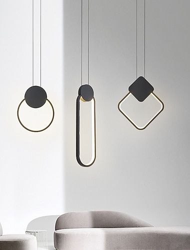  led hanglamp eiland licht modern bedlampje rond vierkant rechthoek metaal stijl geometrisch minimalistisch geschilderde afwerkingen eigentijds 110-120v 220-240v
