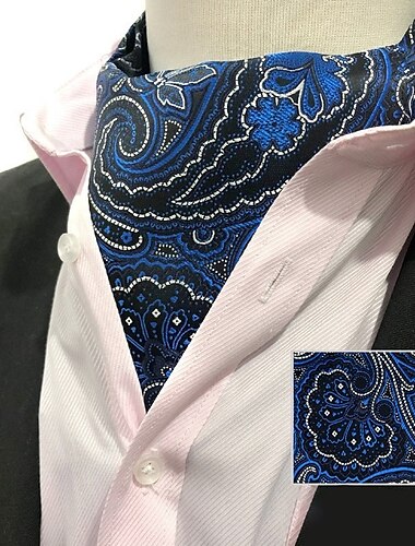  Herre Slips Halstørkle Ascot Kontor Geometrisk Jacquardvevnad