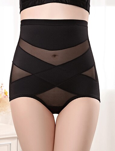  Damen Shapewear Miederslips Shapewear Bauchkontrolle Push Up Basic Büro Yoga Party&amp;Abendlaufsport nahtlos atmungsaktiv einfarbig gesäumt Schnürung Home Outfits