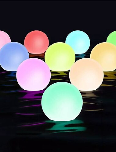  Outdoor Light 1X 2X 6X IP68 Waterproof RGB LED For Swimming Pool Floating Ball Lamp RGB Home Garden KTV Bar Wedding Party Decorative Holiday Summer Lighting
