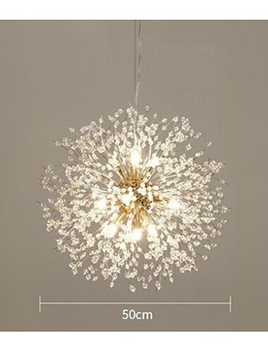  LED Pendelleuchte Kristall Kronleuchter Löwenzahn Design 9-Licht Feuerwerk moderne Sputnik Kronleuchter Pendelleuchte für Schlafzimmer Wohnzimmer Esszimmer
