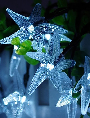  Luz de cadena solar al aire libre luces de cadena solares 8 modos impermeable al aire libre 7m-50leds 6.5m-30leds estrellas del océano luces de cadena de hadas jardín de bodas decoración del hogar de