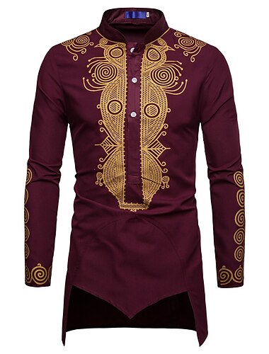  Herren Hemd Moderne afrikanische Outfits Afrikanischer Druck Dashiki Maskerade Erwachsene Hemd Party