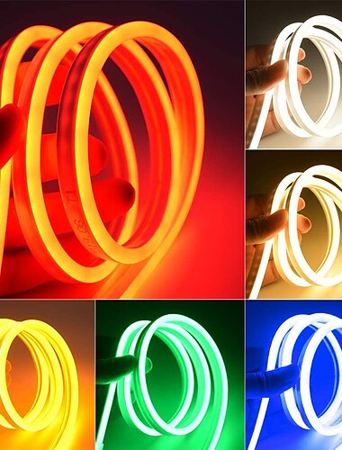  waterdichte led neon buis licht, flexibele strip verlichting enkele kleur voor binnen en buiten decoratief, 20m 15m 10m 5m 3m 2m 1m smd 2835 ac 120v-240v