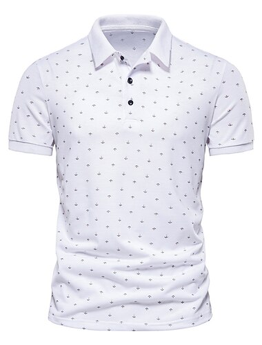  Men's Tennis Shirt Polo Shirt Casual Daily Collar Classic Collar Short Sleeve Simple Graphic Button Front Regular Fit White Wine Navy Blue Tennis Shirt