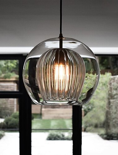  led hanglamp eiland design glas globe design gegalvaniseerd nordic style 110-240 v