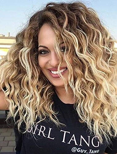  ombre blonde perruques pour les femmes courtes vague de corps perruques de cheveux synthétiques pour les femmes racines sombres ombre blonde costume parti perruques