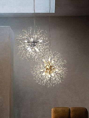  LED Pendelleuchte Kristall Kronleuchter 9-Licht Chrom Feuerwerk moderne Sputnik Kronleuchter Pendelleuchte für Wohnzimmer Esszimmer und Schlafzimmer