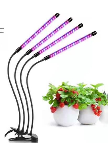  luces de cultivo led lámpara de crecimiento regulable 10w 20w 30w con enchufe para plantas de escritorio oficina en casa invernadero vegetal 20-40-60-80 cuentas led 1 juego