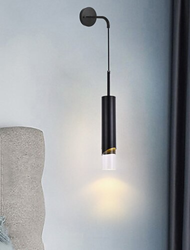  lightinthebox led nástěnné světlo noční noční světlo moderní černé zlato obývací pokoj ložnice kancelář železo nástěnné světlo 220-240v 12w