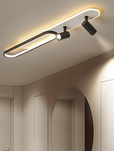  plafonnier led avec spot moderne or noir 60/100 cm design cercle lampes encastrées en métal style artistique style moderne finitions peintes élégantes 110-120v 220-240v